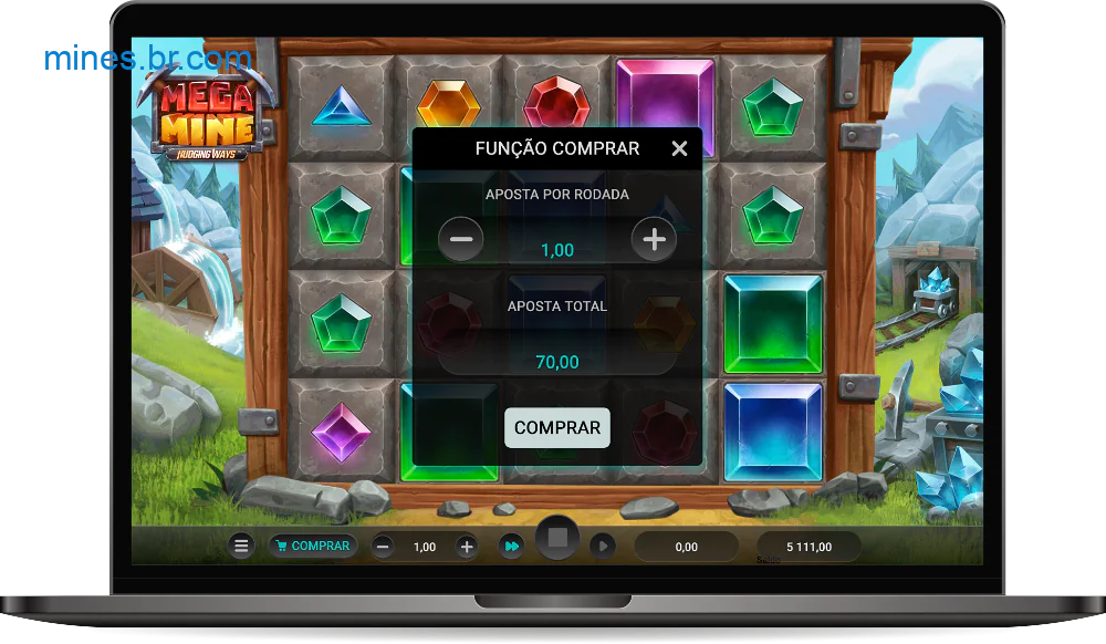 No jogo Mega Mines, os próprios usuários podem definir o tamanho da aposta