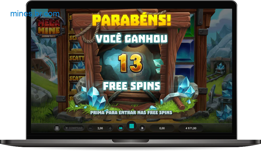 No jogo Mega Mines, as rodadas grátis podem estar disponíveis para os usuários