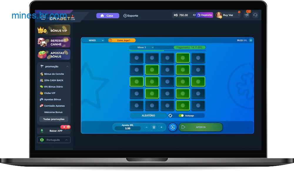 Se desejar, o usuário do cassino Brabet pode ativar o modo de jogo automático