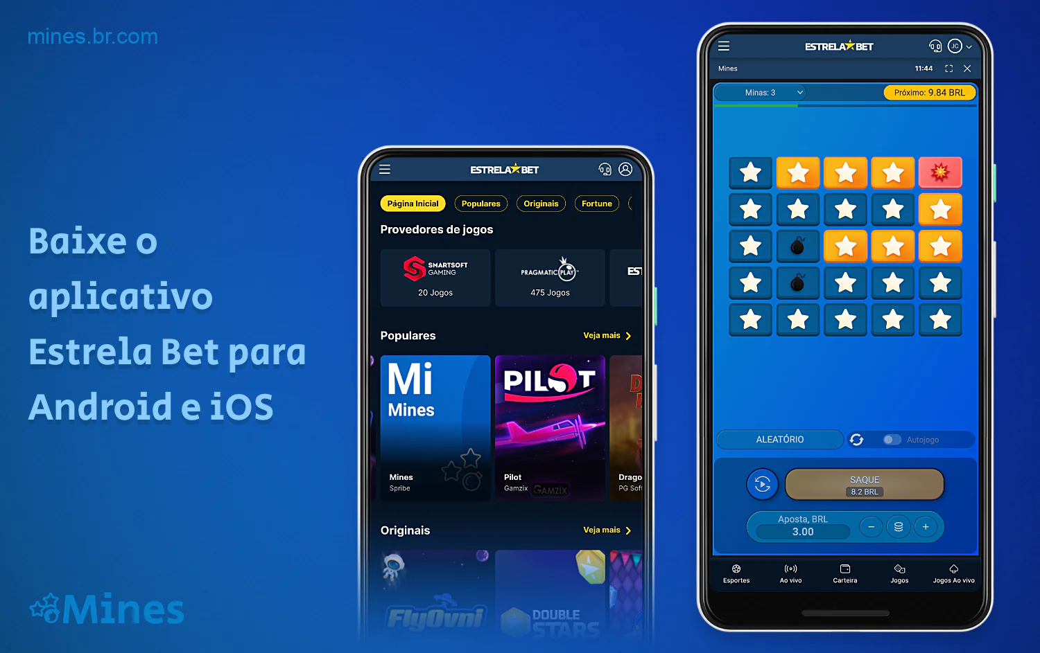 O aplicativo EstrelaBet pode ser baixado em dispositivos Android e iOS