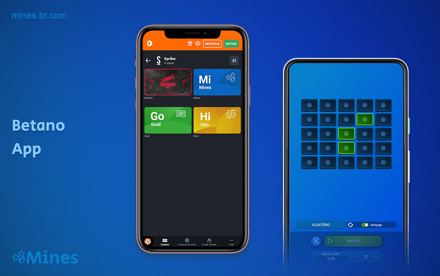Os brasileiros podem fazer o download do aplicativo Betano, por meio do qual podem jogar Mines
