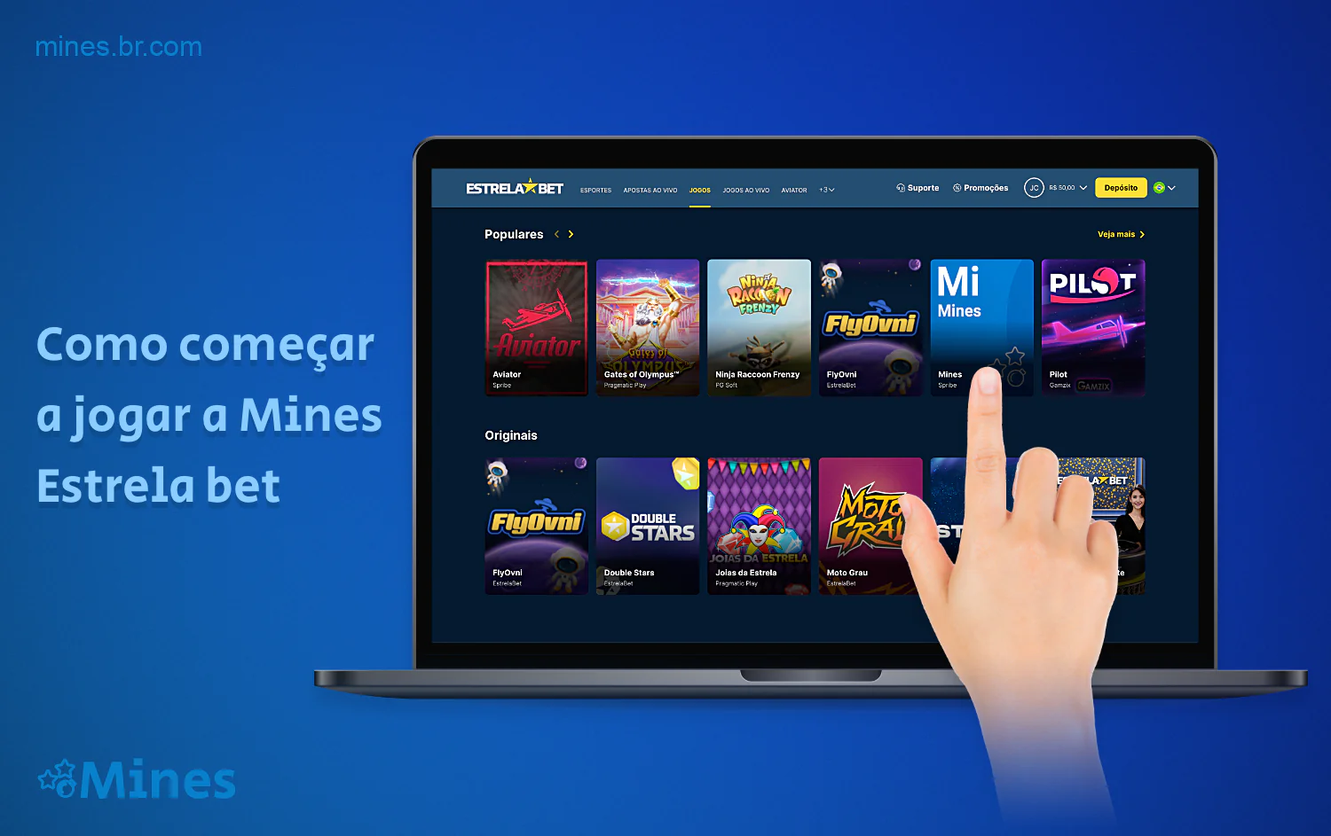 Para começar a jogar Mines na Estrela bet - um usuário do Brasil precisa criar uma conta e fazer um depósito