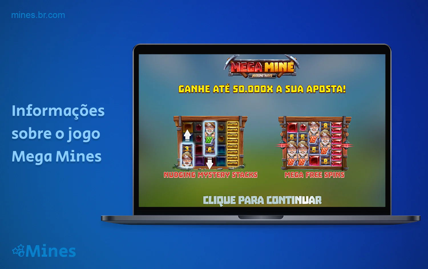 O jogo Mega Mines foi desenvolvido pela Relax Gaming e tem uma alta taxa de ganhos
