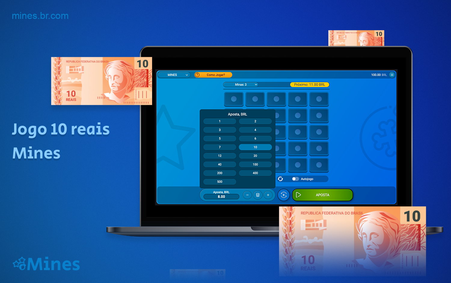 Muitos cassinos on-line no Brasil permitem que você jogue com moedas a partir de 10 reais