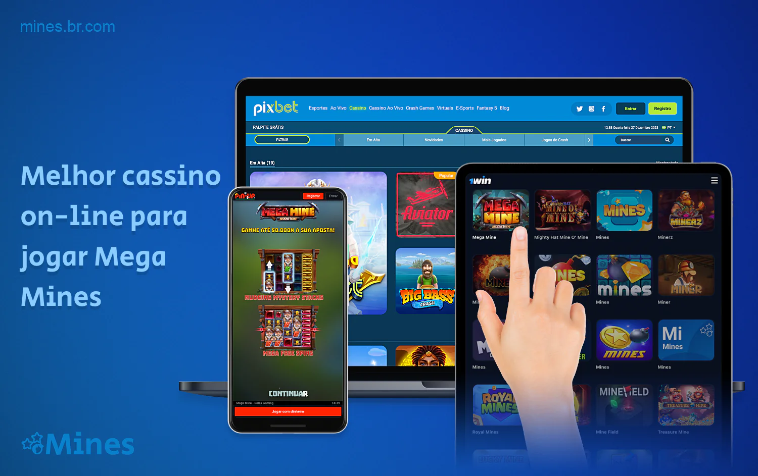 Os brasileiros podem jogar na Mega Mines em sites populares de cassino on-line