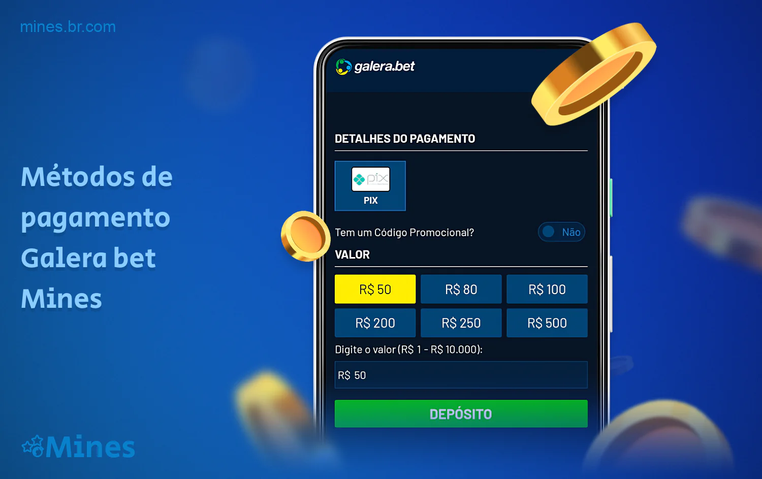 O Galera Bet oferece o método de pagamento mais popular, com o qual você pode fazer um depósito e também sacar seus ganhos