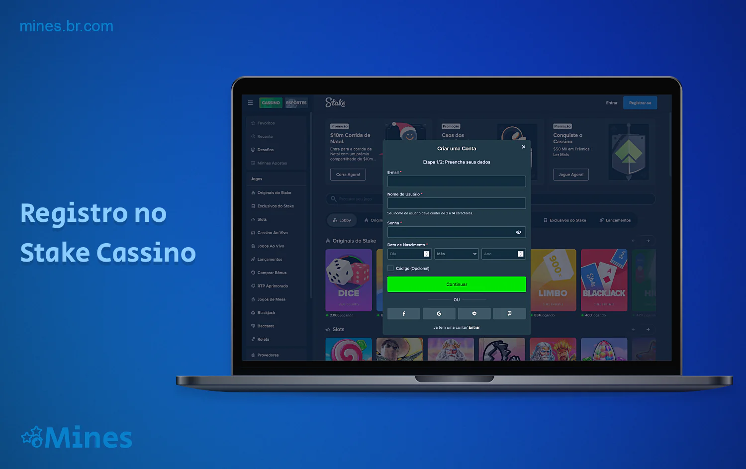 O registro no Stake Casino dá aos usuários do Brasil acesso a todos os recursos e funções do cassino