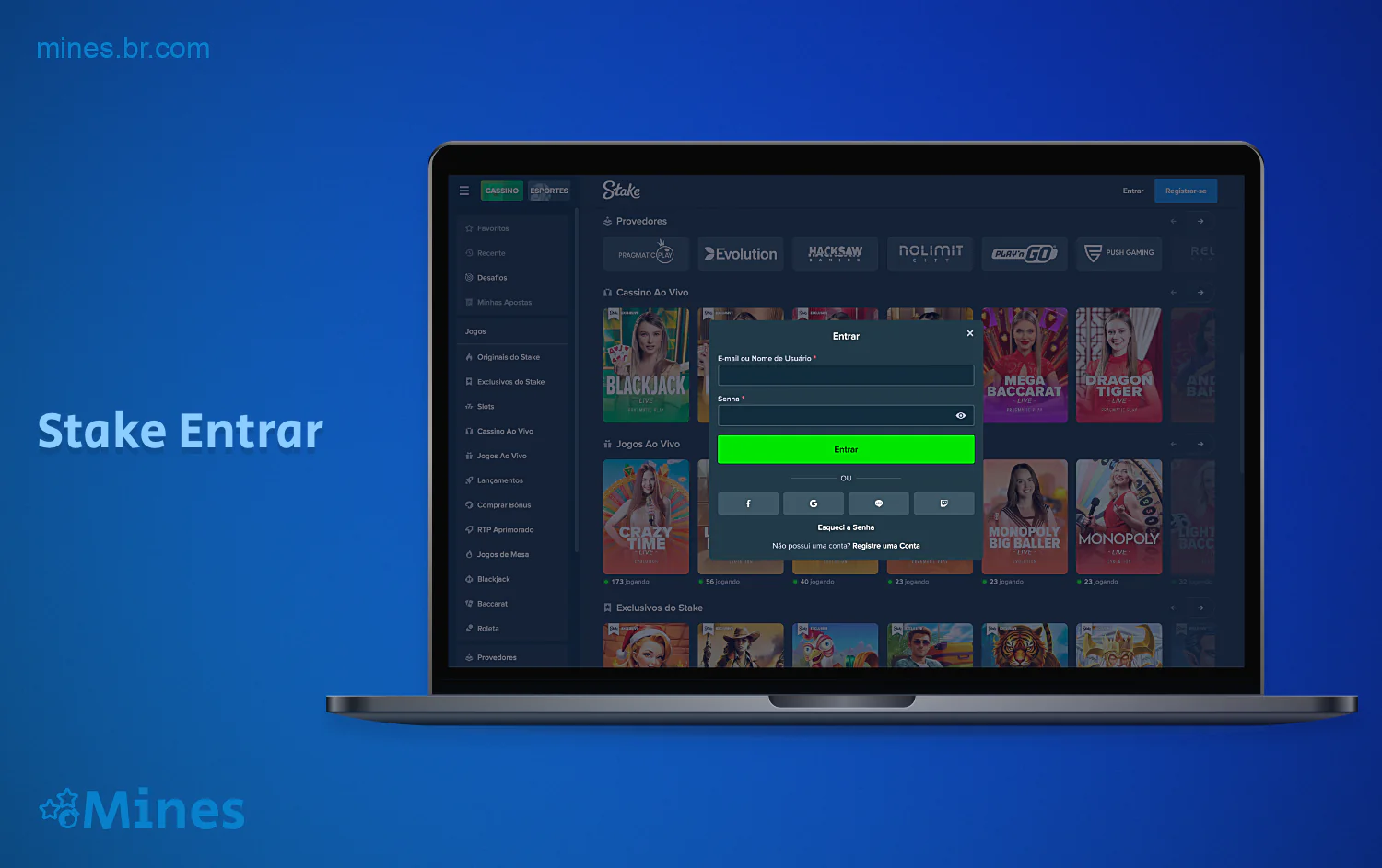 Você pode acessar a sua conta no Stake Casino usando os detalhes que forneceu quando criou a sua conta