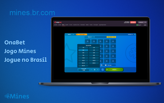 No site OnaBet, os usuários do Brasil podem jogar o popular jogo Mines com dinheiro real e gratuitamente no modo demo